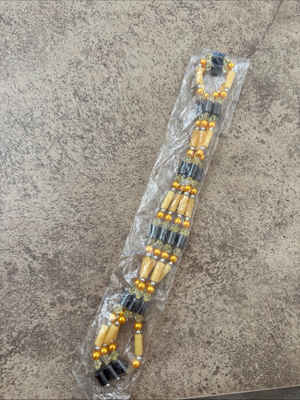 New Magnetic Yellow Bead Necklace